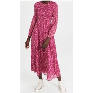 Banjanan Fuchsia Floral Long Sleeve Dress